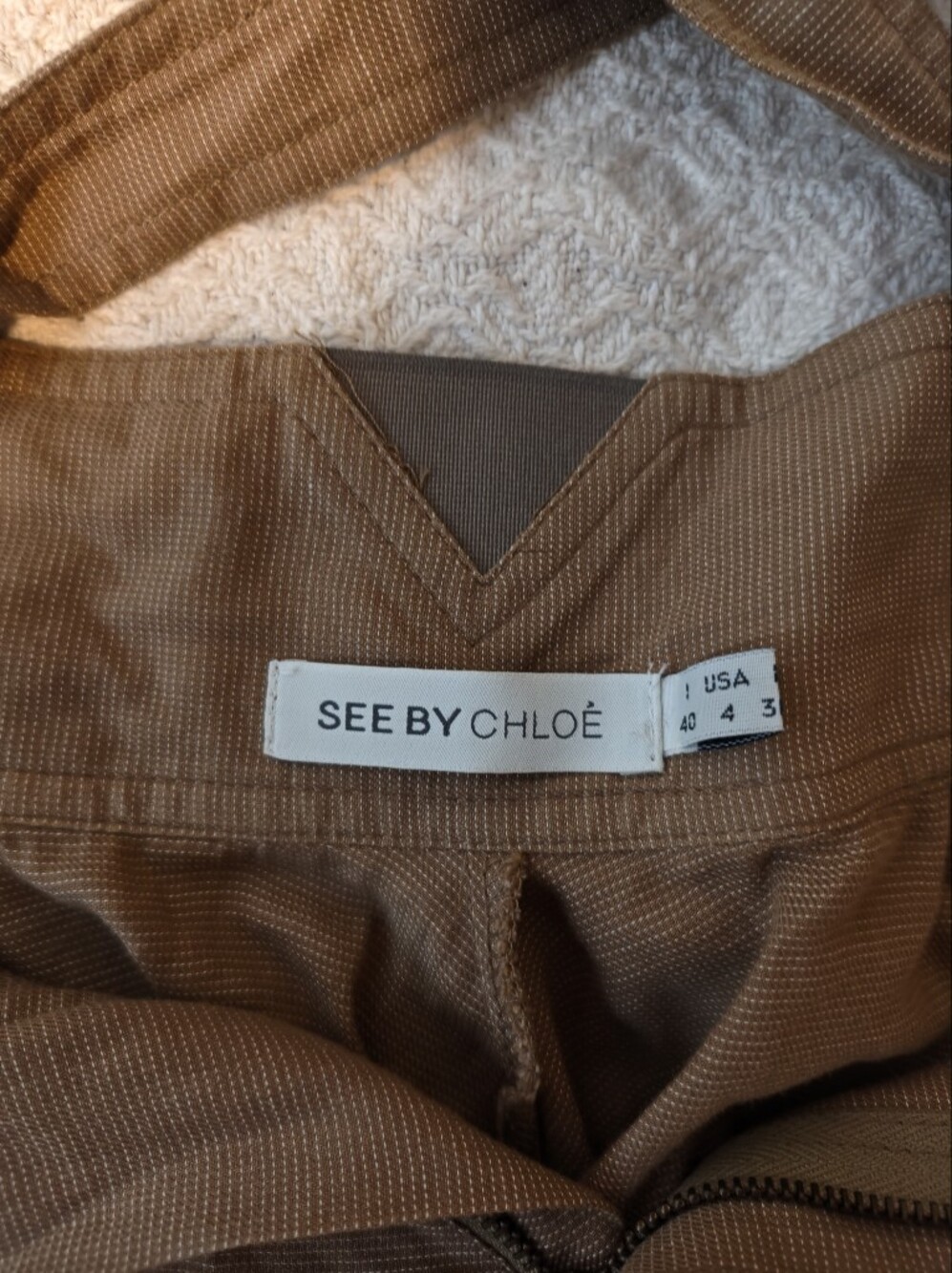 See by Chloe A-Line Brown Tan Pinafore Midi Skirt with Suspenders Size S - Picture 8 of 14